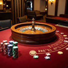 Microgaming roulette wheel spinning with ball in motion